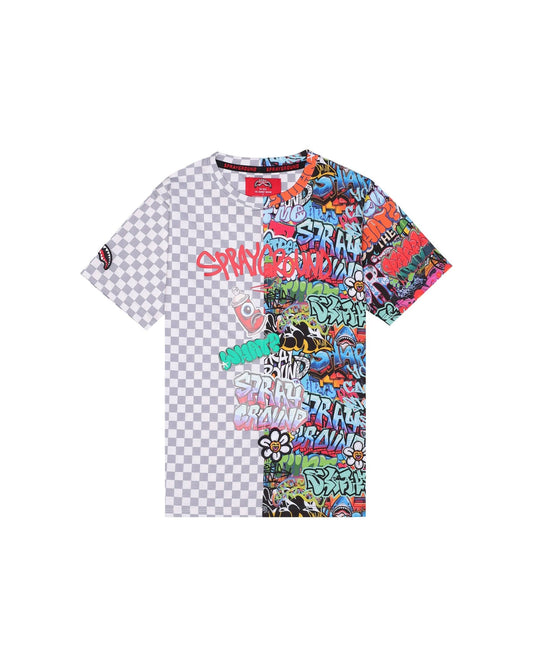 T - SHIRT SPRAYGROUND CON GRAFFITI MULTICOLOR - Angel Luxury