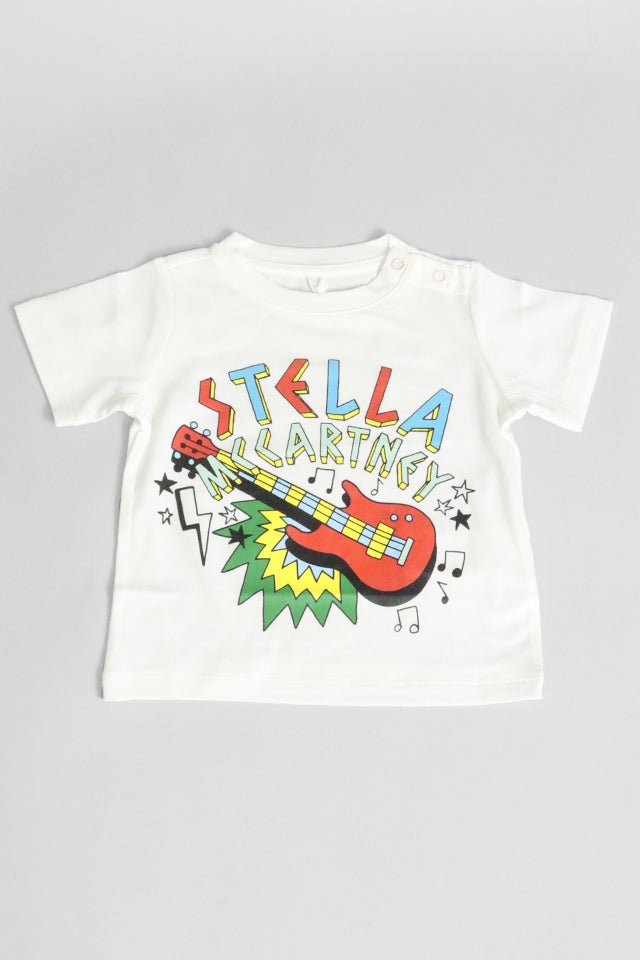 T-shirt StellaMcCartney bianca con chitarra - Angel Luxury