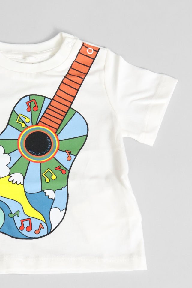 T-shirt StellaMcCartney bianca con chitarra - Angel Luxury