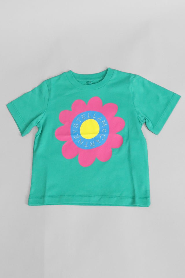 T-shirt StellaMcCartney verde con fiore - Angel Luxury