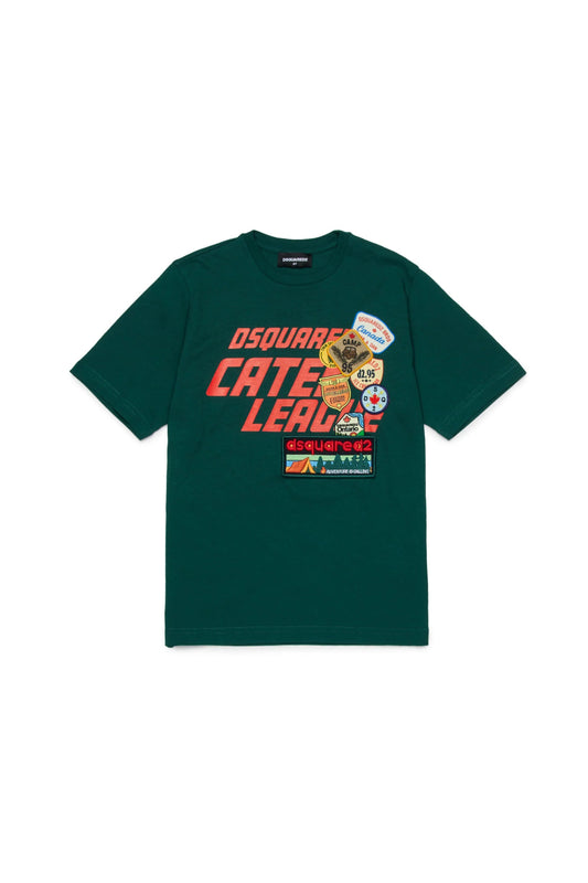 T - SHIRT VERDE CON LOGO DSQUARED2 - Angel Luxury