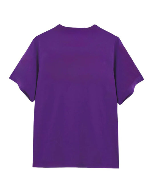 T - SHIRT VIOLA CON LOGO GIALLO DSQUARED2 - Angel Luxury