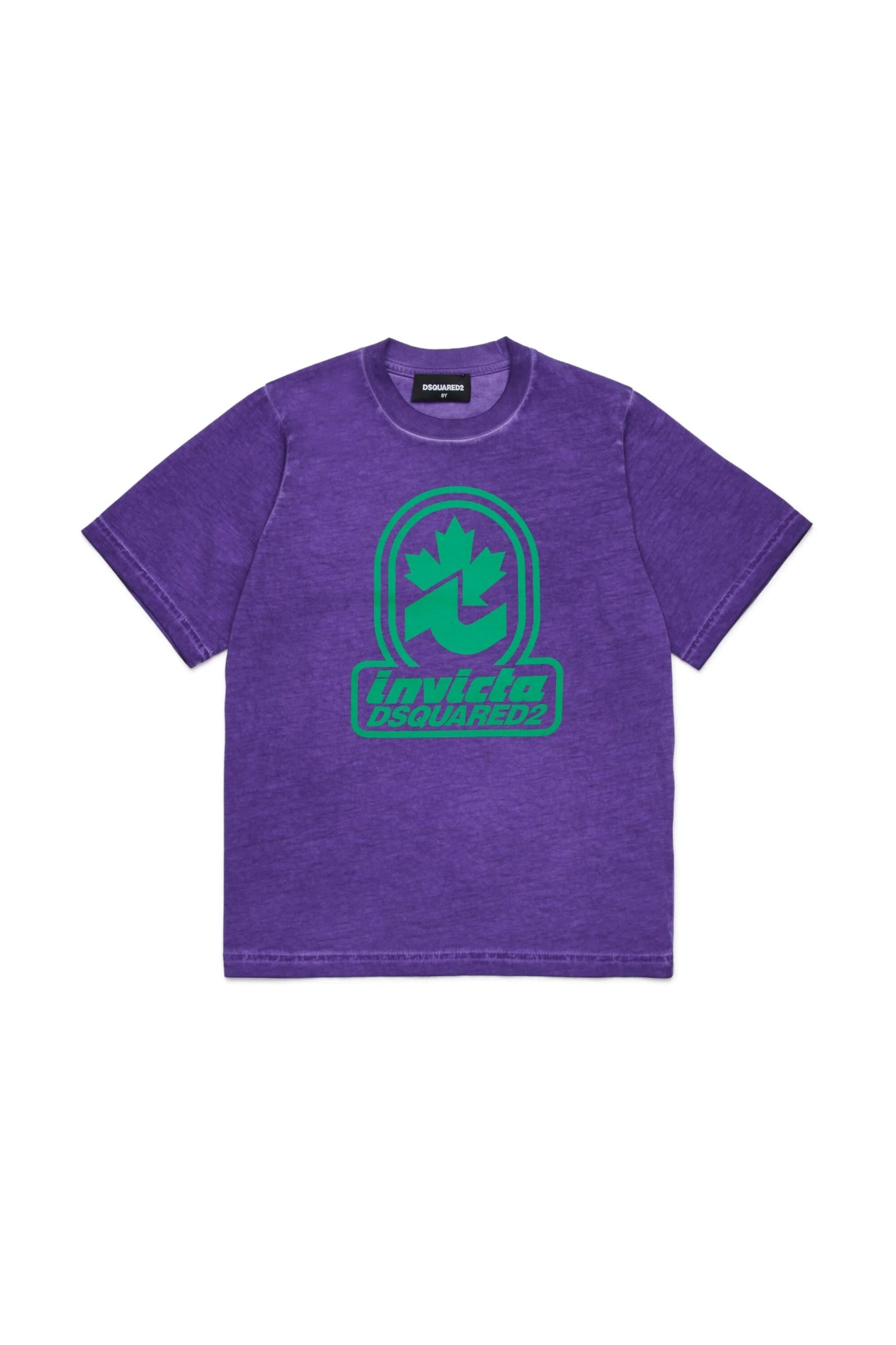 T - SHIRT VIOLA CON LOGO VERDE DSQUARED2 - Angel Luxury