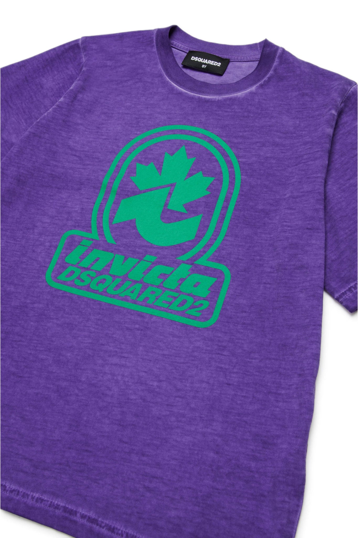 T - SHIRT VIOLA CON LOGO VERDE DSQUARED2 - Angel Luxury