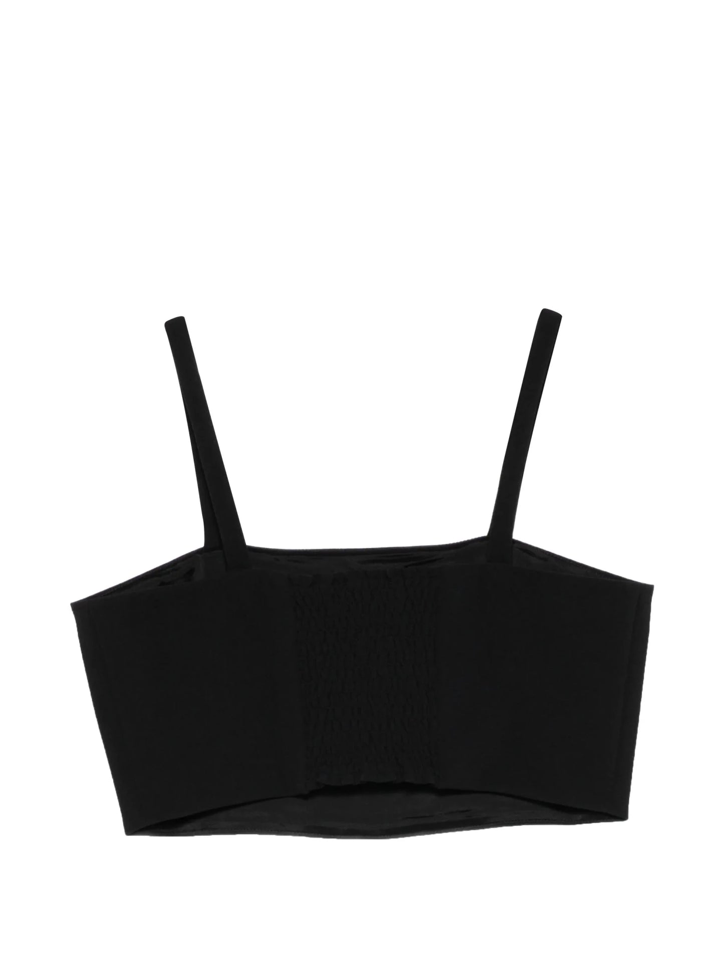 TOP IN CREPE NERO CON LOGO ELISABETTA FRANCHI - Angel Luxury