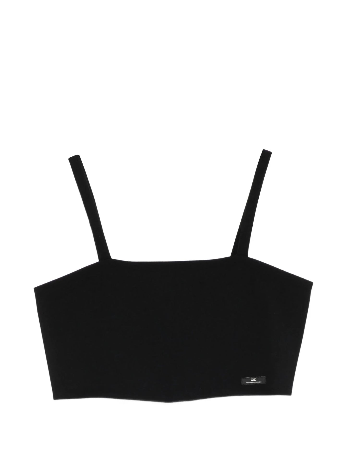 TOP IN CREPE NERO CON LOGO ELISABETTA FRANCHI - Angel Luxury