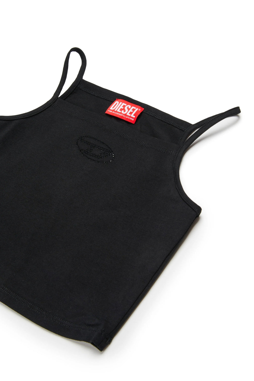 TOP NERO CON LOGO BRILLANTINATO DIESEL - Angel Luxury