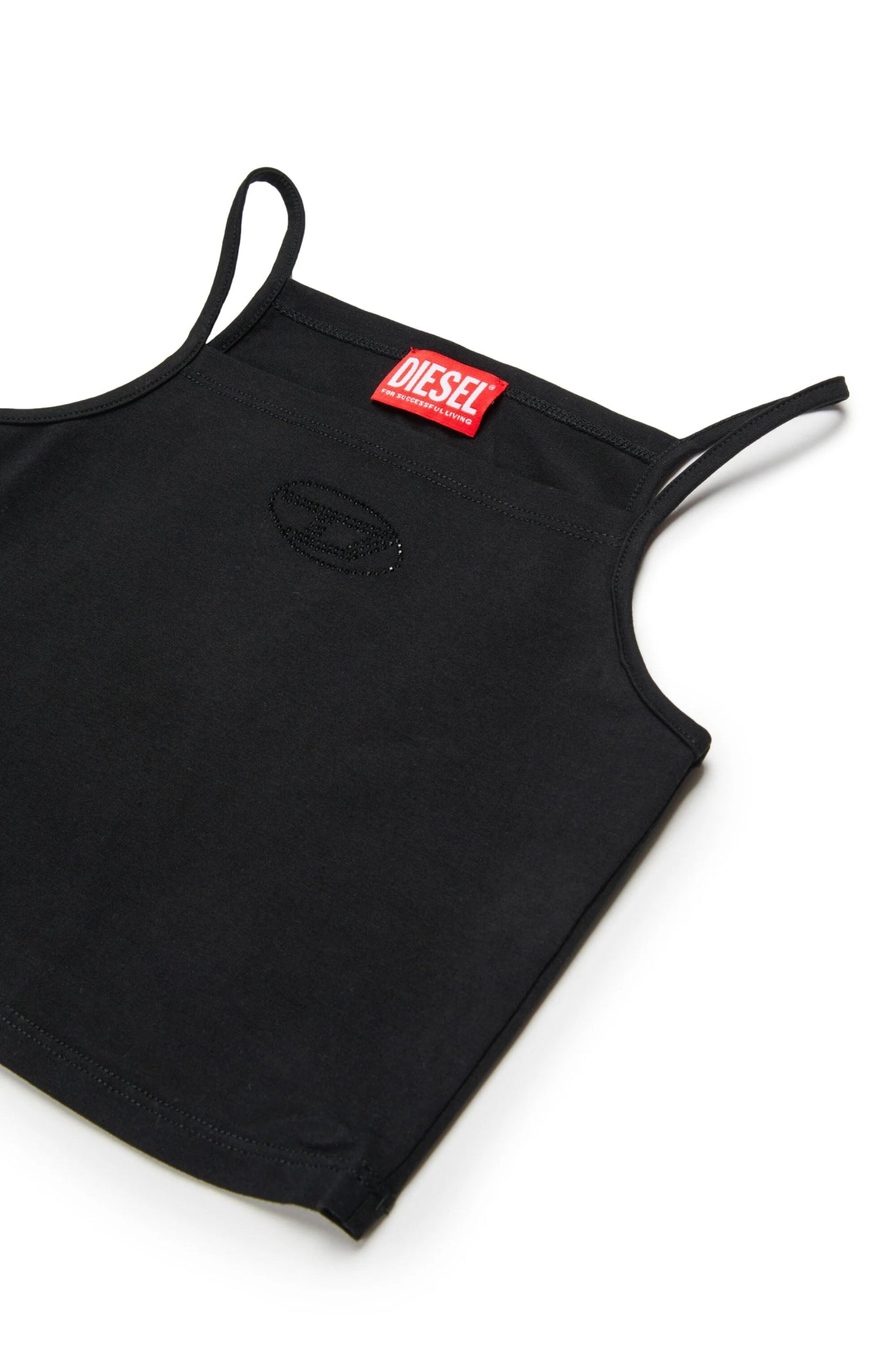 TOP NERO CON LOGO BRILLANTINATO DIESEL - Angel Luxury