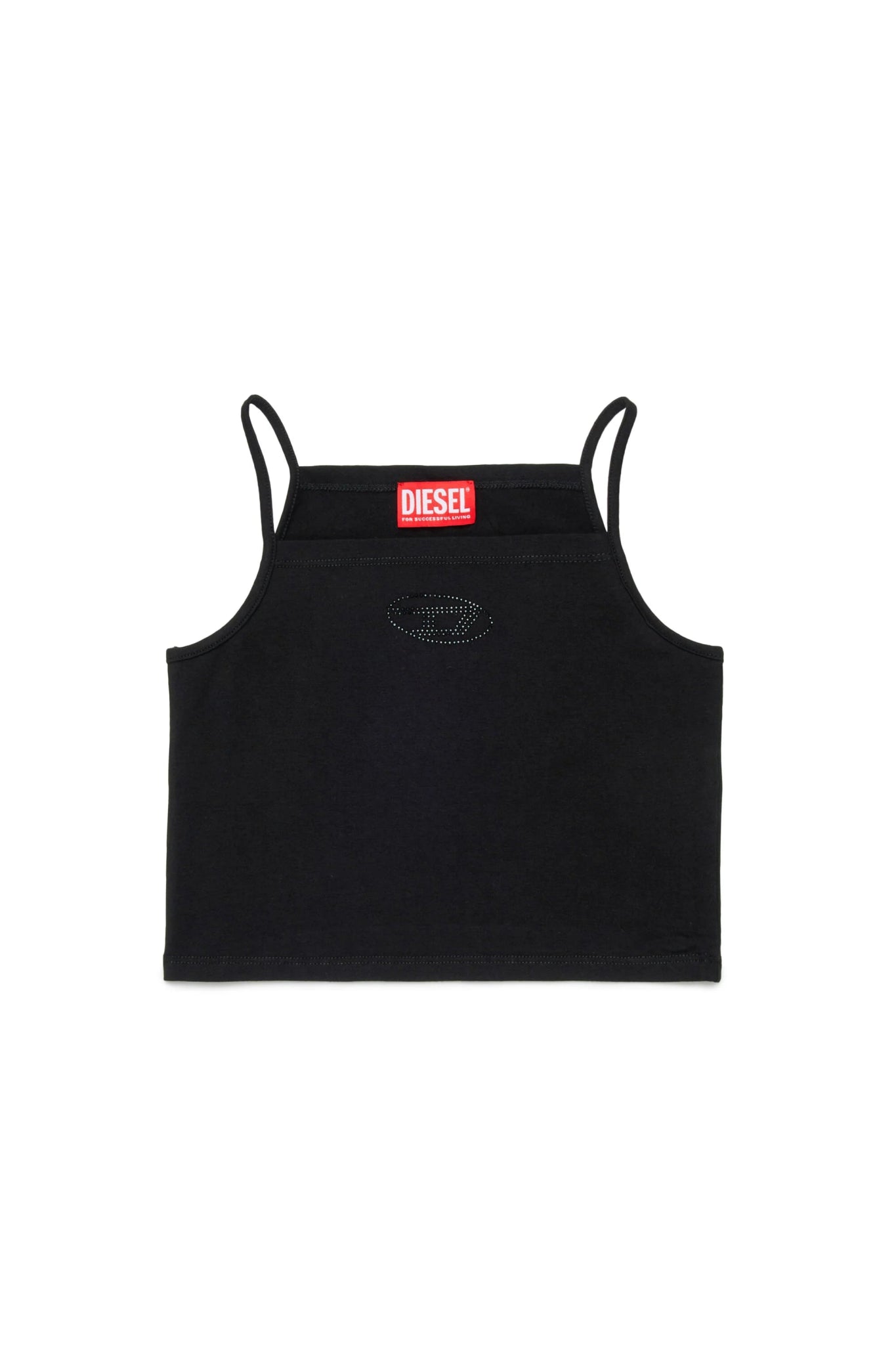 TOP NERO CON LOGO BRILLANTINATO DIESEL - Angel Luxury