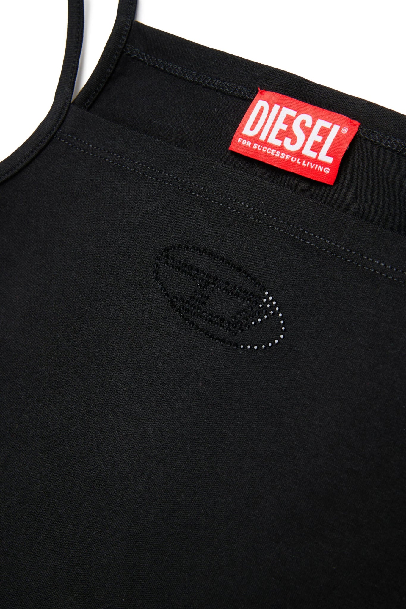TOP NERO CON LOGO BRILLANTINATO DIESEL - Angel Luxury