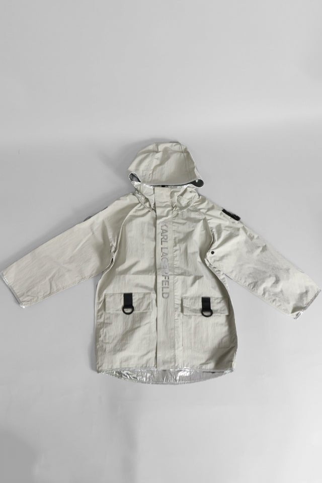 Trench double face Karl Lagerfeld beige - argento - Angel Luxury