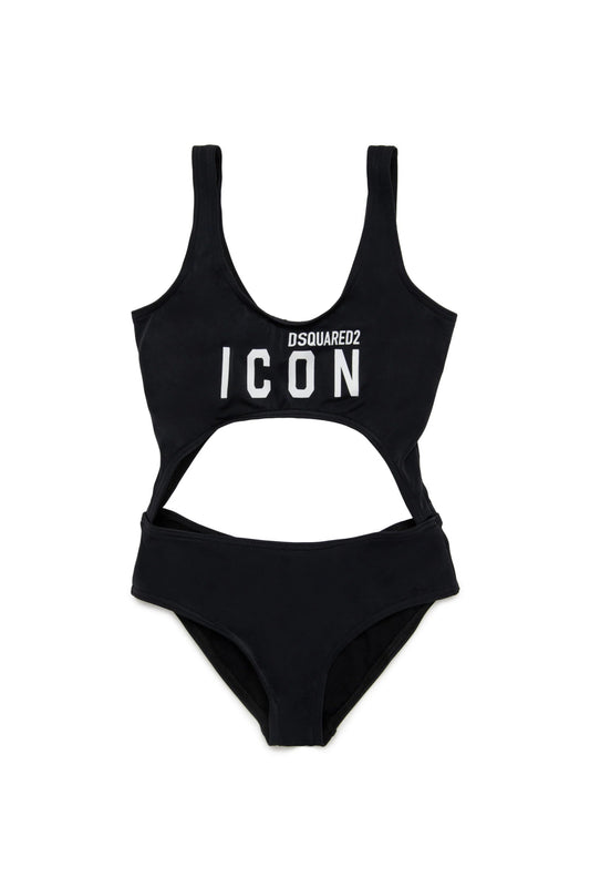 TRIKINI NERO CON LOGO ICON - Angel Luxury