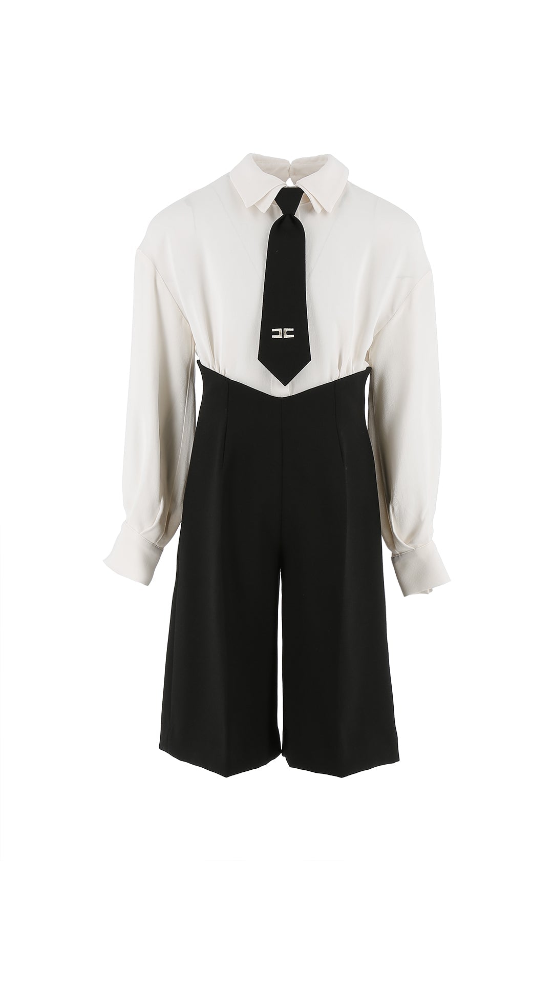 TUTA CON CRAVATTA MILK/NERO ELISABETTA FRANCHI - Angel Luxury