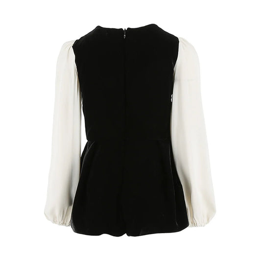 TUTA IN VELLUTO CON FIOCCO NERO/MILK ELISABETTA FRANCHI - Angel Luxury