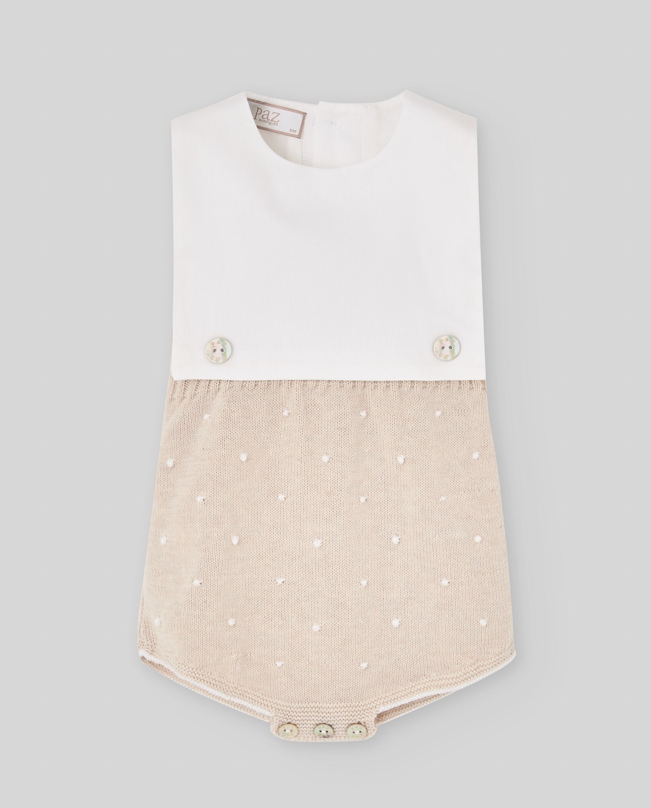 TUTINA BIANCA E BEIGE NEONATO PAZ RODRIGUEZ - Angel Luxury