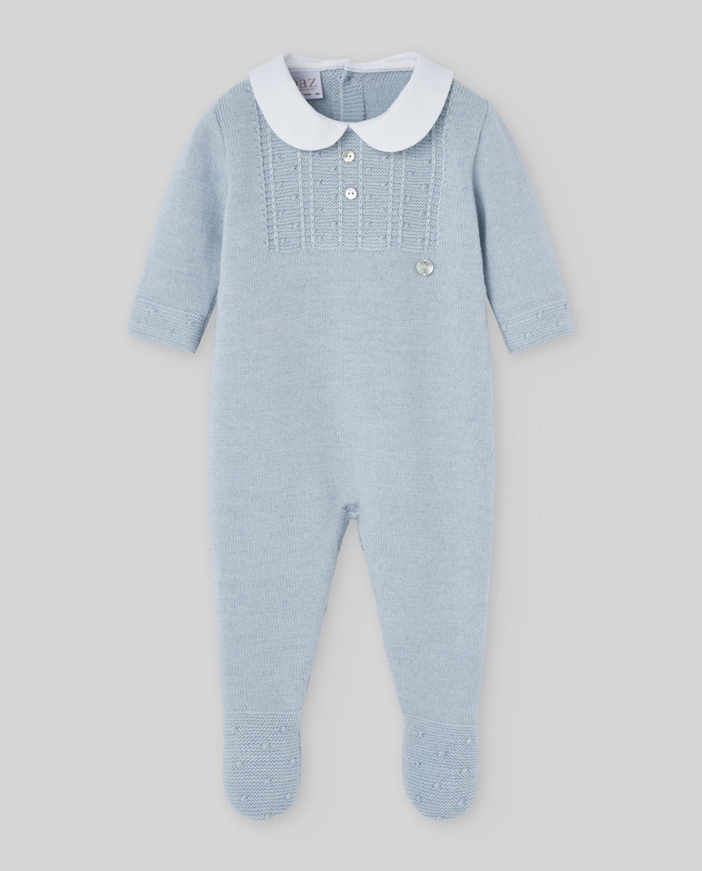 TUTINA PER NEONATO AZZURRA IN LANA PAZ RODRIGUEZ - Angel Luxury