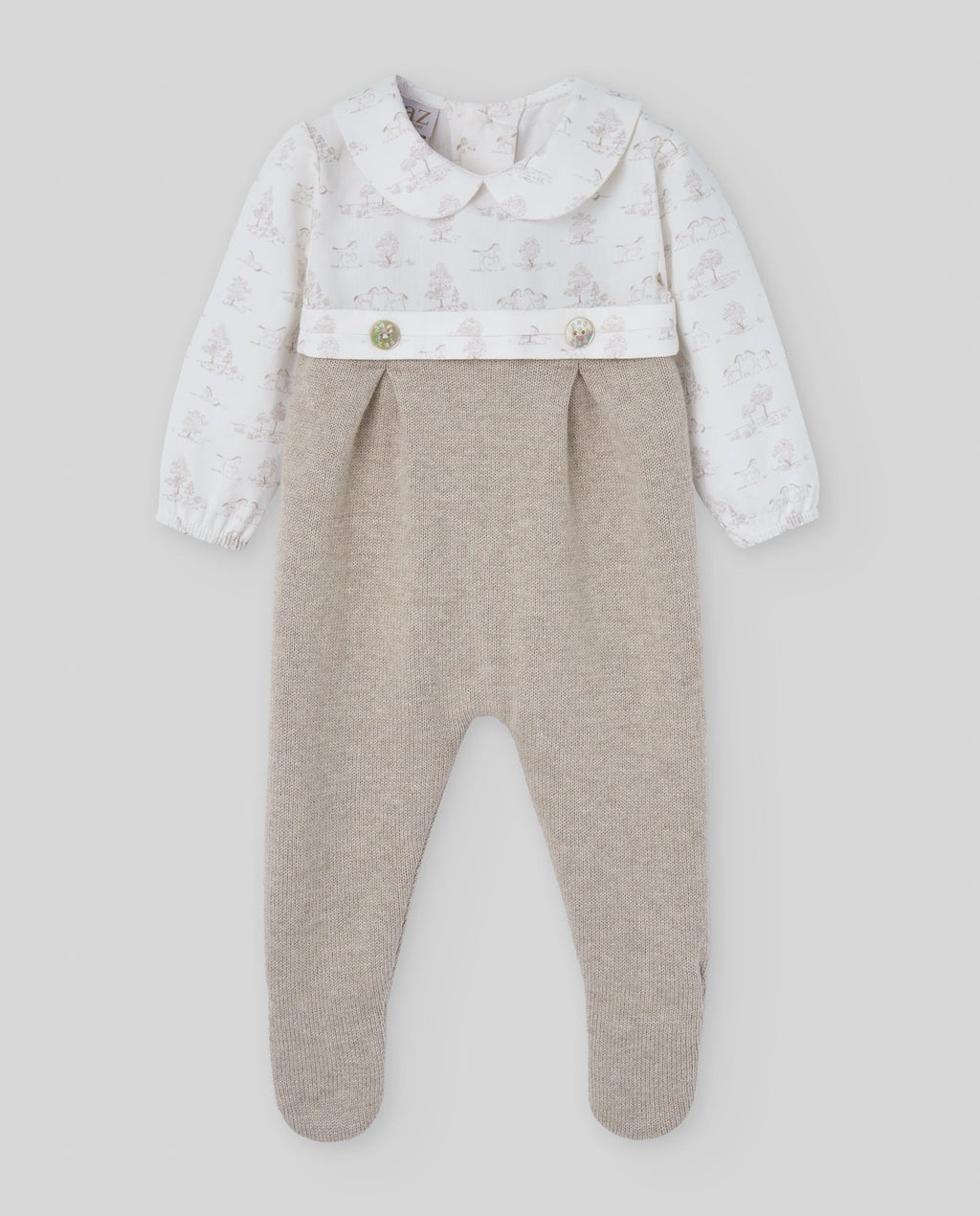 TUTINA PER NEONATO BEIGE CON FANTASIA PAZ RODRIGUEZ - Angel Luxury