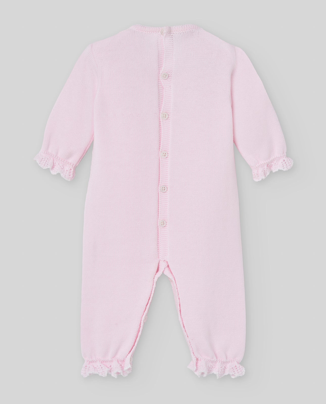 TUTINA ROSA CON MERLETTO BIANCO NEONATA PAZ RODRIGUEZ - Angel Luxury