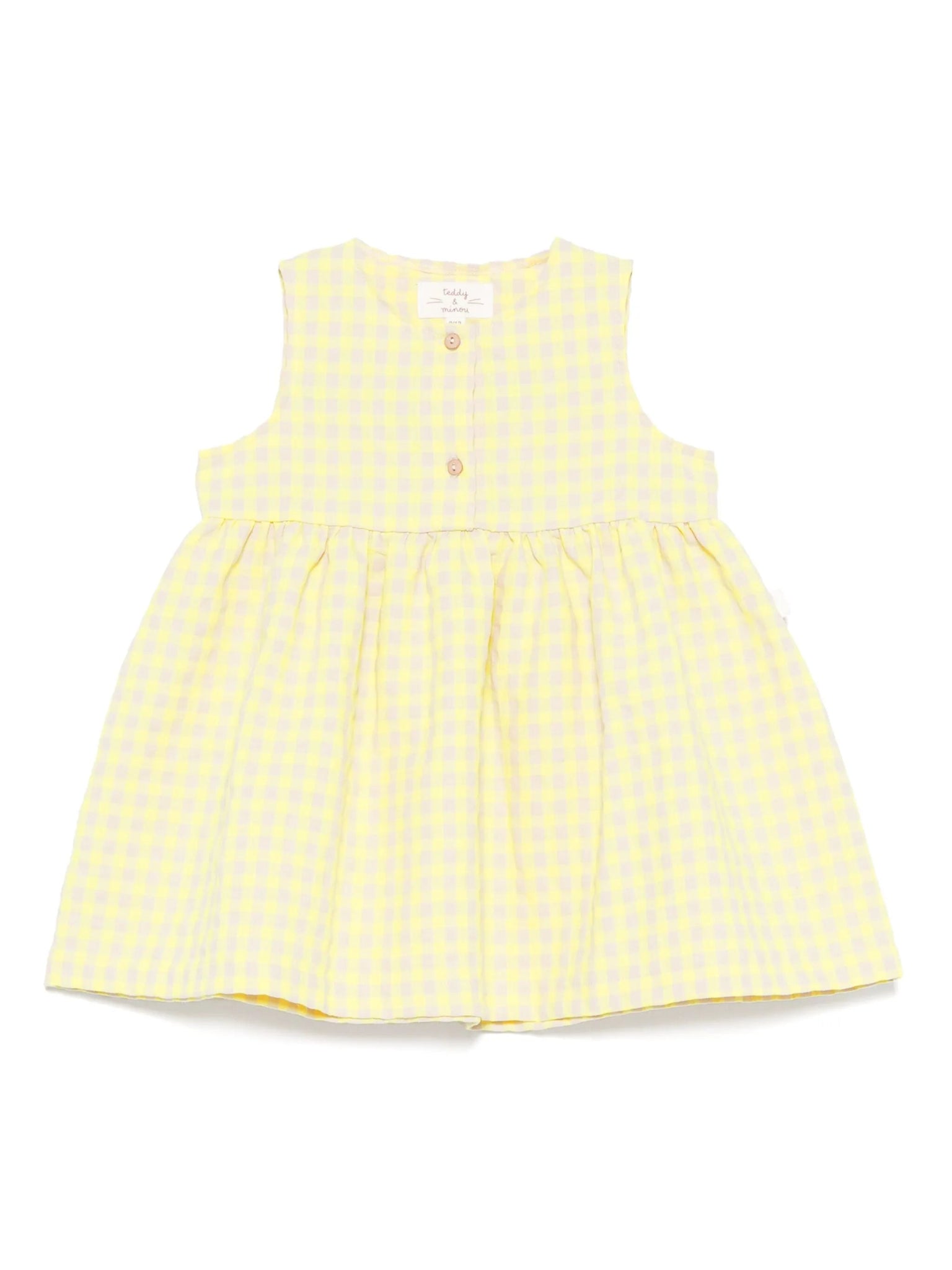 VESTITO A QUADRI GIALLO TEDDY & MINOU - Angel Luxury